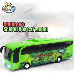 Diecast Model Cars Childrens school bus model lighting and music inserted into campus police vehicles simulating boys toys and childrens gifts WX