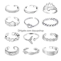 Toe Rings 1Alloy Ring Set Women Open Beach Foot Accessories Fashion Jewellery Drop Delivery Ottzn