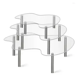 Decorative Plates Cupcake Holder Acrylic Display Riser Stand Multi-tiered Stands Organiser For Appetiser Bakery Cosmetics And Jewellery