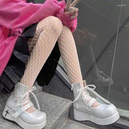 Boots Black Punk Gothic Witch Lolita High Top Loli Ankle Dark Pu Heels Pump Platform Cross Harajuku Kawaii Women Shoe