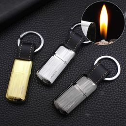 Jk813 Creative Mini Kerosene Lighter Metal Key Chain Portable Grinding Wheel Open Flame Cigarette Lighter Wholesale