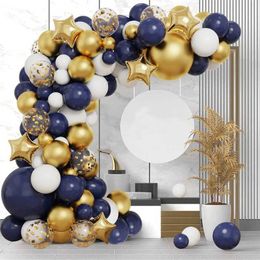 Party Balloons Blue Gold Balloon Garland Arch Kit Confetti Latex Ballons Wedding Birthday Party Decor Kids Adult Baby Shower Graduate Party
