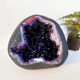 Decorative Figurines 15.15kg Natural Uruguay Stone Amethyst Flower Geode Crystal Quartz Cluster Dome Decor Display Amethyste High Quality