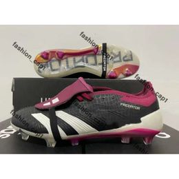 preditor elite boots Quality Football Boots Anniversary 24 Elite Tongue Fold Laceless FG Mens Soccer Cleats Comfortable Training Leather predetor elite cleats 644