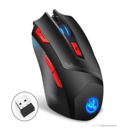 Wireless Gaming Mouse 24GHz Mouse Ergonomic Design Mice Adjustable 4800DPI USB Rechargeable Mouse Laptop miceinputs1409611