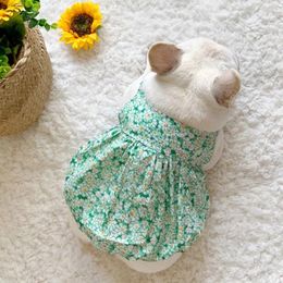 Dog Apparel Spring Summer Pumpkin Dress Medium Large Pet Clothes For Dogs Costume Labrador Golden Retriver Floral Dresses Ropa Perro