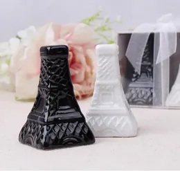 Party Favour 200pcs 100sets/lot Unique Tower Design Ceramic Salt And Pepper Shakers Souvenirs Wedding SN1183