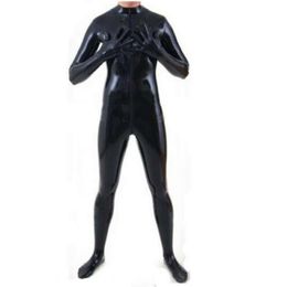 100% latex rubber Gummi black jumpsuit cosplay tight fitting pants 0.4mm Halloween S-XXL-