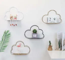 Decorative Plates Nordic Style Creative Cloud Shape Shelf Potted Ornament Storage Holder Rack Shelves Wall Decoration Home Decor 1piece