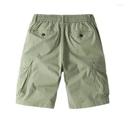 Men's Shorts 2024 Summer Drawstring Casual Trendy American Workwear Pants Multi Pocket Lace Up 5/4 Half Cut Thin