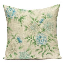 Pillow Throw Cover Home Decor Floral Flower Decorative Artistic Chinese Style 45x45 Sofa Vintage 2024 Square E2158