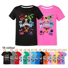 2-15 years 2024 New Game Smiling Critters Tshirts Kids Summer Clothes Boys Cat Nap T-shirt Baby Girls Short Sleeve Tops Children's Clothing