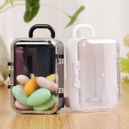 Gift Wrap 12pcs Mini Plastic Toy Travel Suitcase Candy Box Suit For Doll Wedding Party DecorationGift1815528