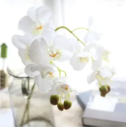 Decorative Flowers 10 White Orchid Artificial Silk Latex Wedding Flower Butterfly Phalaenopsis Centrepieces