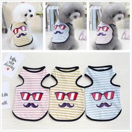 Dog Apparel Pet Costume Vest Teddy Printed Glasses Clothing Cooling Clothes For Small Dogs Shirts