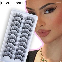 False Eyelashes DEVOSERVICE 10 Pairs Long 3D Faux Mink Lashes Dramatic Fluffy Natural Thick Eyelash Extension Makeup Maquiagem