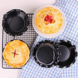 Baking Tools 4Pcs Mini Pie Pan Non-Stick Plate Dish Round Carbon Steel Bakeware Pizza Tins With Ruffled Edge Accessorie