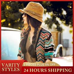 Wide Brim Hats Fashionable Straw Hat Vibrant Colors Family Matching Boho Style Stylish Bohemian Durable Material Trendy