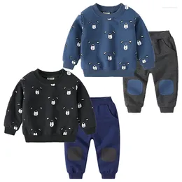 Clothing Sets Toddler Boys Tracksuit Spring Casual Kids Clothes Cartoon Tops Pants 2Pcs Outfit Children Set For 2-6 Years