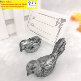 100PCS Antiqued Bird Place Card Holder Wedding Party Decorations Vintage Cute Bird Photo Holders Baby Shower Favors 11 LL