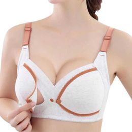 Maternity Intimates Womens Pregnant Womens Feeding Care Bralette Wireless Lightly Padded Bra with Open Front Button Breast Feeding d240516