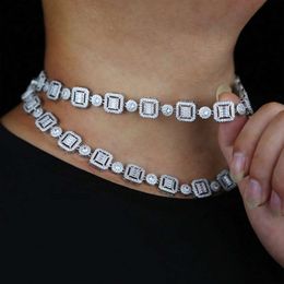 Hip Hop Fine Jewelry Necklace Vvs Diamond Miami Cuban Link Chain For Men Women