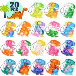 Decompression Toy 10/20 pieces mini dinosaur popular keychain sensor Fidget toy childrens dinosaur party gift birthday gift Goodie Bag Pinata stuffing award