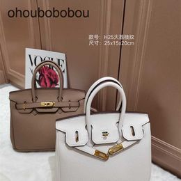 Handmade Handbag Bag Leather Top Luxurys Handbag Elegant Pu Big Lychee Grain Handheld One Shoulder Messenger Fashion Super Flow Cy