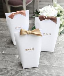 Thank You Merci Wrap Gift Wedding Birthiday Party Favours Bags Handmade Item Bag Candy Jewellery Necktie Packaging Foldable Box2513239