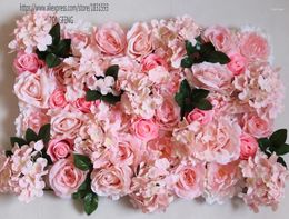Decorative Flowers 10pcs / Lot Artificial Silk Hydrangea Rose Flower Wall Wedding Backdrop Decoration Stage Mixcolor TONGFENG