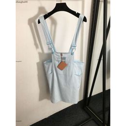 designer dress women brand womens clothing summer Denim strap skirt fashion Letter sticker Logo ladies dress May 15