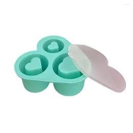 Baking Moulds Coffee Glass Ice Maker Heart Shaped Tray With Lid For Freezer Silicone Mould Drinks Stackable Hollow Whiskey