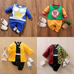 Rompers Baby girl boy costume anime costume newborn jumpsuit baby Luffy Akatsuki Vegeta roleplaying jumpsuit toddler Halloween costume 018ML240514L24050