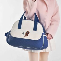 Diaper Bags New Fashion Cartoon One Shoulder Mommy Bag Multi functional Large Capacity Diagonal Straddle Mommy Bag Handheld Urinary Bag Y240515