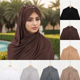 Ethnic Clothing Arab Islamic Turban Muslim Women Modal Soft Headscarf Elastic Khimar Wear Directly Instant Hijab Prayer