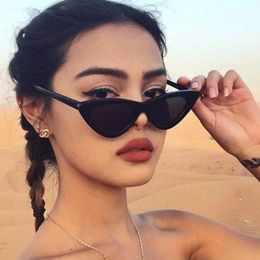 Sunglasses FASHION Sexy Cat Eye Sunglasses Triangle LADIES Small Size Modern Retro Designer Women Sun Glasses Shades for Lady Y240513