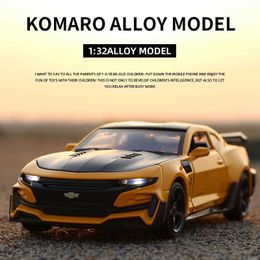 Diecast Model Cars 1 32 Chevrolet Camaro alloy car Diecasts Toy car model sound and light pull car toy childrens gift WX