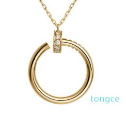 designer Jewellery gold adult nail necklaces for women platinum rose full diamonds stainless steel long chain fashion Engagement gift