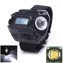 Flashlights Torches Super Bright Wrist Light Torch Lights Electronic Watch Outdoor Sports USB Rechargeable Mens Wristband Lamp