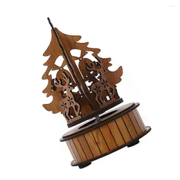 Decorative Figurines Trojan Music Box Gift For Girlfriend Musical Toy Dining Table Wooden Desktop Decoration