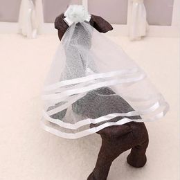 Dog Apparel Y5LE Pet Lovely Costume Veil Birthday Party Custume Outfit Little Princess Ring Bearer Elegent For