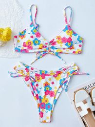 Women's Swimwear Floral Print Bikini 2024 Woman Fashion Swimsuit Women 2 Pieces Bikinis Set Beach Style Womens Swimsuits High Waist