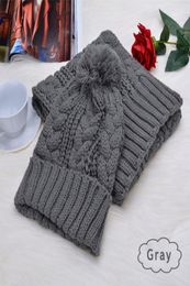 Hats Scarves Gloves Sets Winter Scarf And Hat 2pcs Set Plush Ball Beanie Autumn Lady Warm Knitted Cap Vintage Women Bonnet Femm7350072