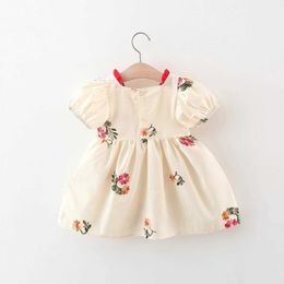 Girl's Dresses Summer Girl Dress Baby Girl Flower and Leaf Embryo Neckline Splicing Work Lace Bubble Sleep Princess Dress WX