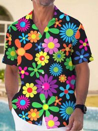 Men's Casual Shirts Summer Hawaiian Shirt 3D Print Tropical Leaf Beach Short Sleeve Turndown Button Streetwear Outdoor Holiday Style