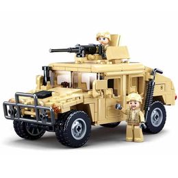 Blocks SLUBAN WW2 Military Hummer Jeep H1 Army Friend Car Moulded King Building Brick Classic Moc Block Action Picture Toy Boy Gift WX