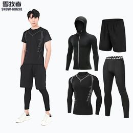 Sportswear Gym Fitness Tracksuit Mens Running Sets Compression Basketball Underwear Tights Jogging Sports Suits Clothes Dry Fit 240514