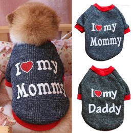 Dog Apparel Winter Warm Pet Clothes For Small Dogs Chihuahua Pug Coat Jacket Puppy Cat Clothing Mommy Daddy Sweatshirt Pets Products