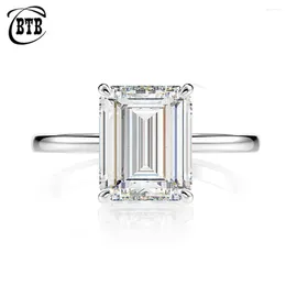 Cluster Rings Cut Created Moissanite Gemstone Engagement For Women 925 Sterling Silver Wedding Jewelry Simple Wholesale