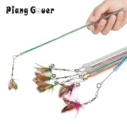 5pcs Random Bug Funny Cat Stick Toy Feather Rod Teaser Pet Toy 240516